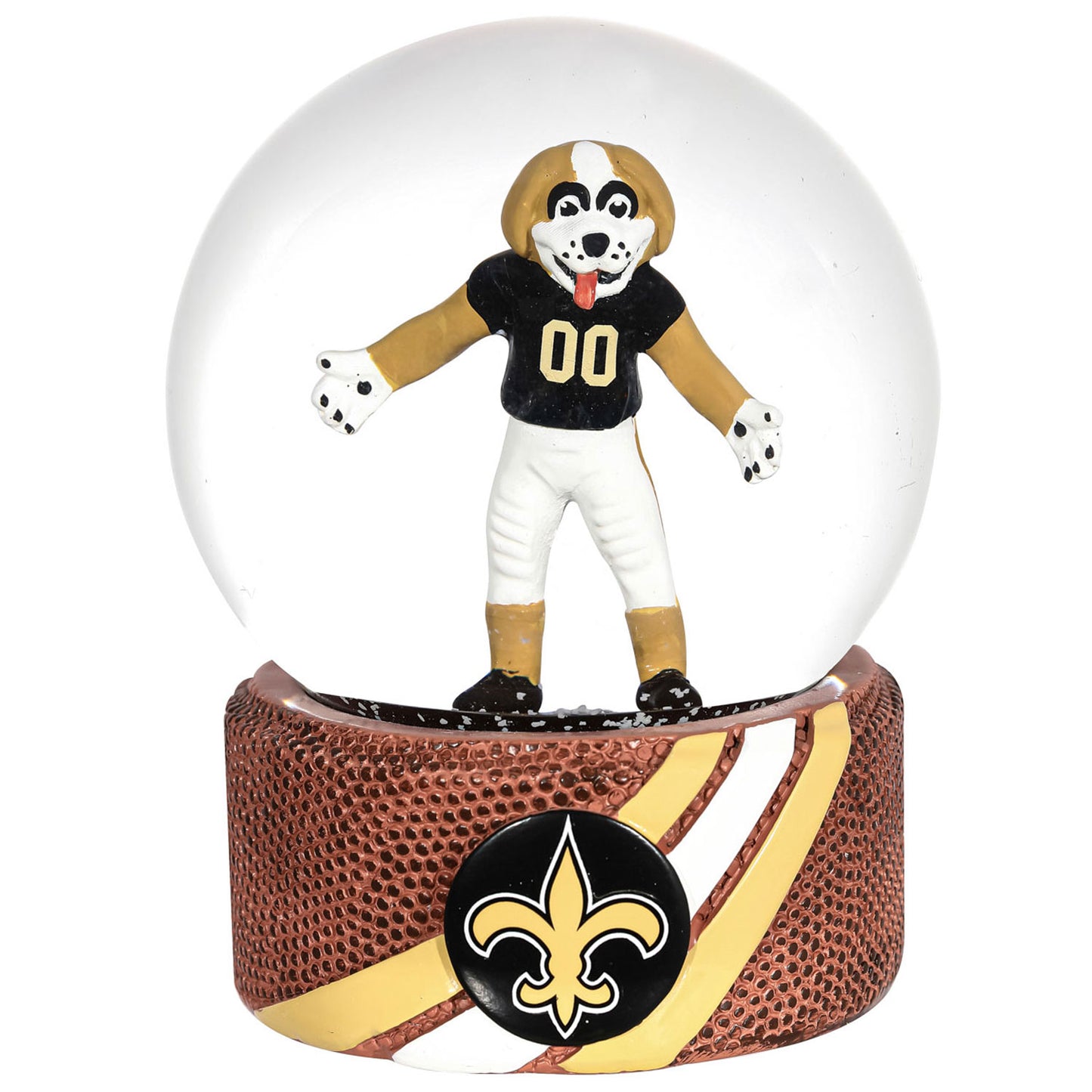 New Orleans Saints 100mm Mascot Glass Water Globe