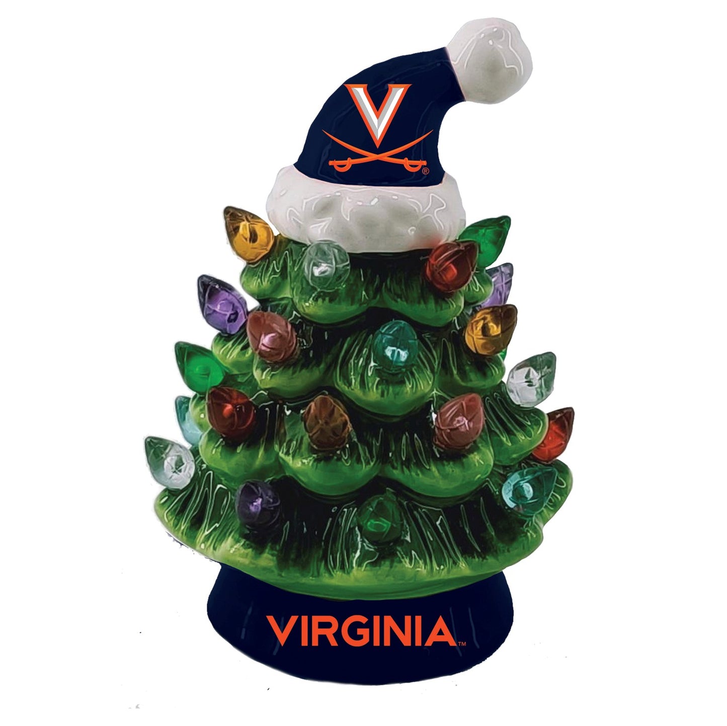 Virginia Cavaliers 8" Light Up Ceramic LED Christmas Tree