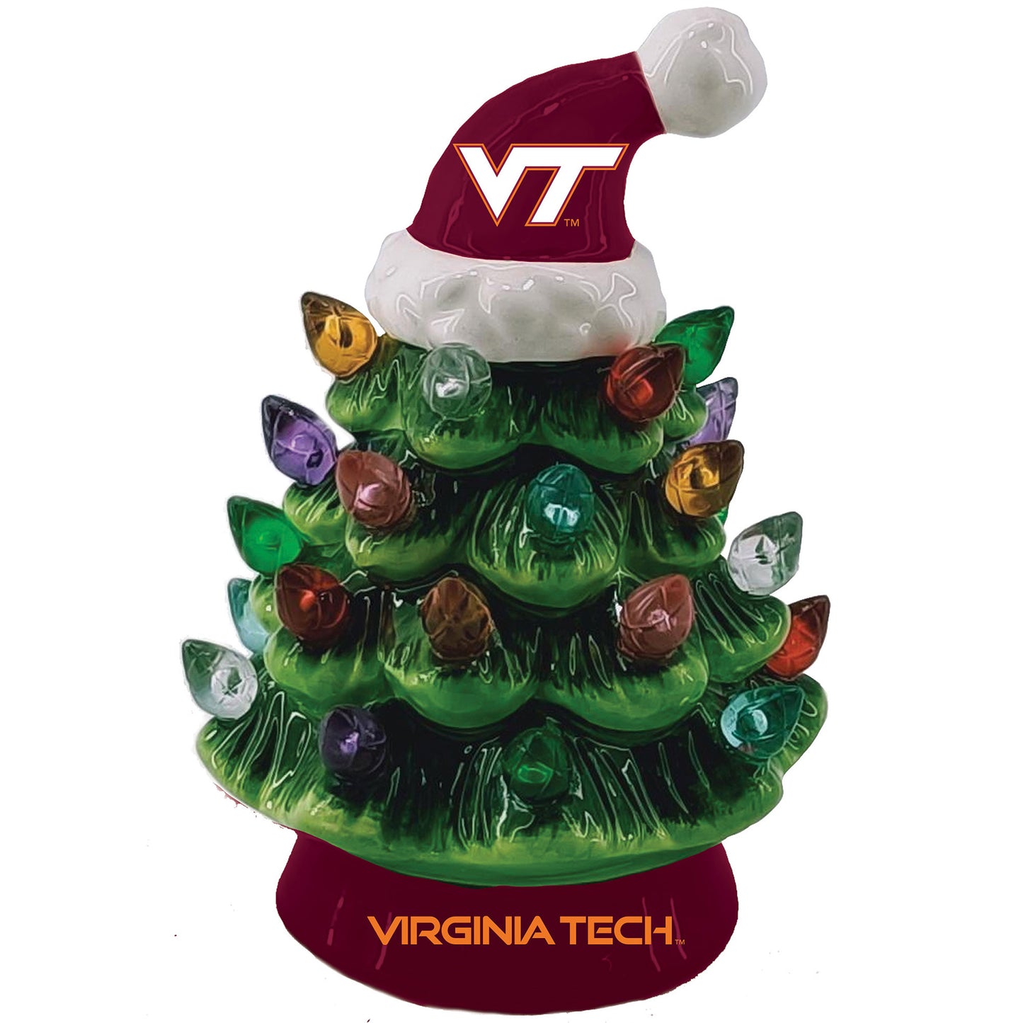 Virginia Tech Hokies 8" Light Up Ceramic LED Christmas Tree