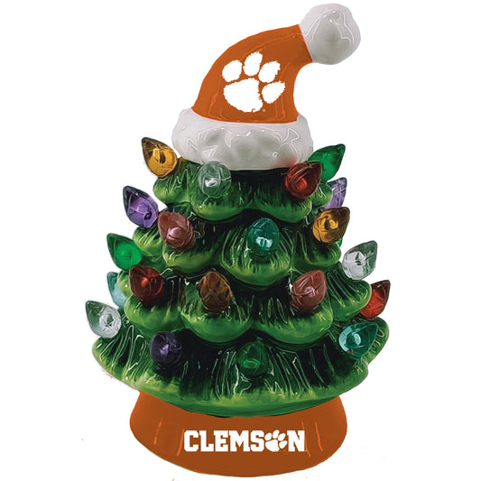 Clemson Tigers 8" Light Up Ceramic LED Christmas Tree