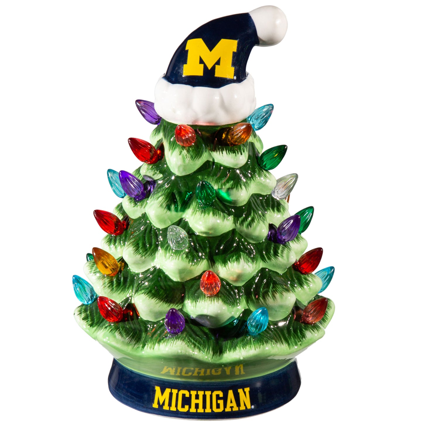 Michigan Wolverines 8" Light Up Ceramic LED Christmas Tree