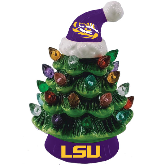 LSU Tigers 8" Light Up Ceramic LED Christmas Tree