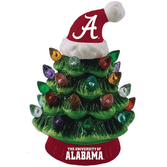 Alabama Crimson Tide 8" Light Up Ceramic LED Christmas Tree