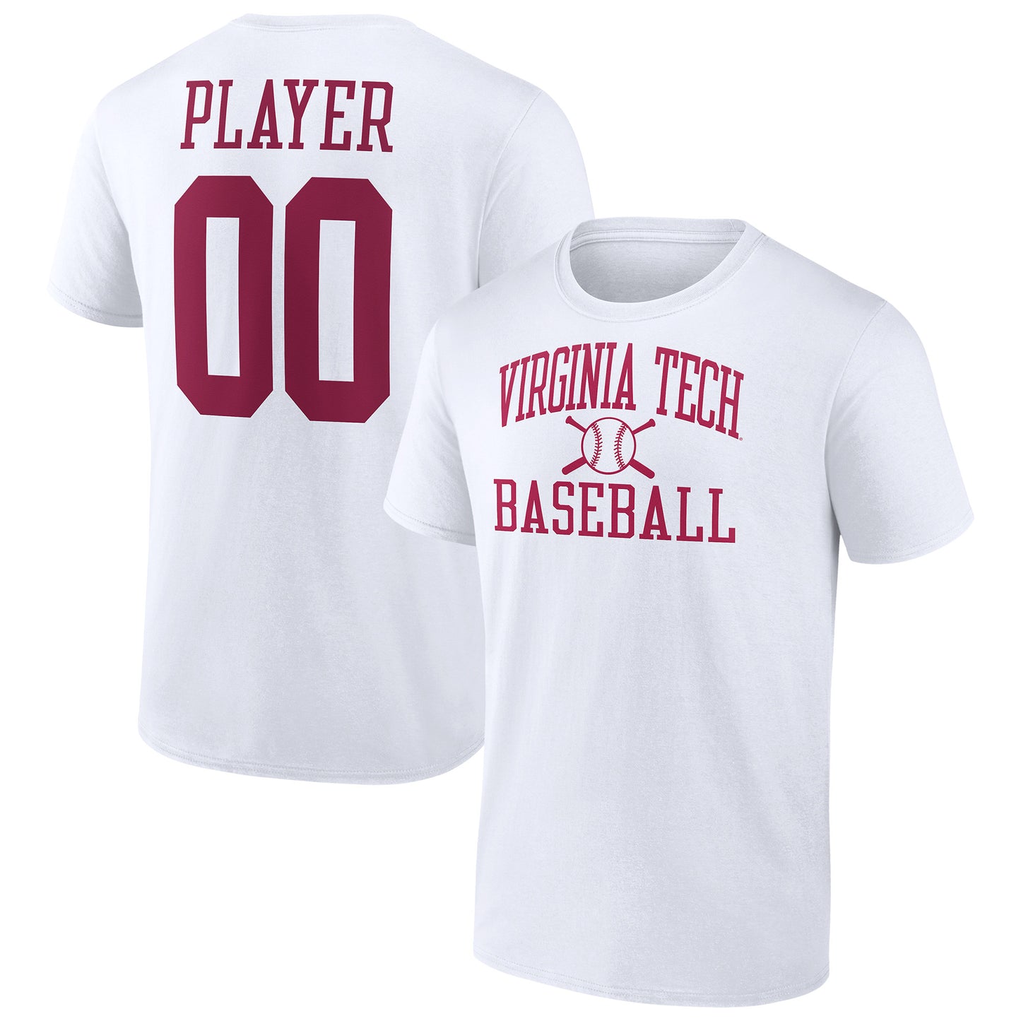 Men's  White Virginia Tech Hokies Baseball Pick-A-Player NIL Gameday Tradition T-Shirt