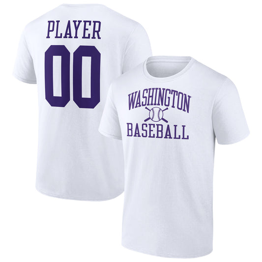 Men's  White Washington Huskies Baseball Pick-A-Player NIL Gameday Tradition T-Shirt