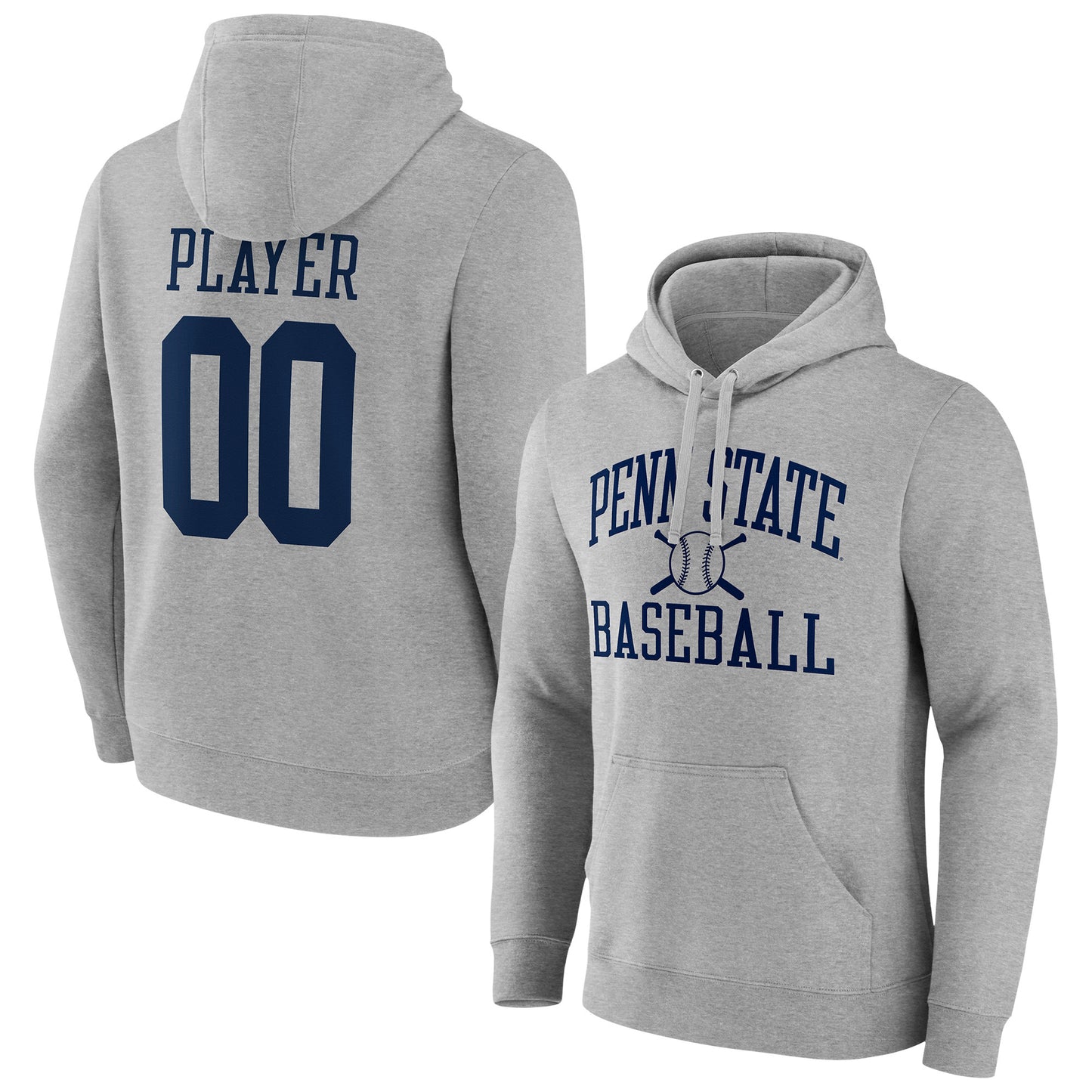 Men's  Gray Penn State Nittany Lions Baseball Pick-A-Player NIL Gameday Tradition Pullover Hoodie