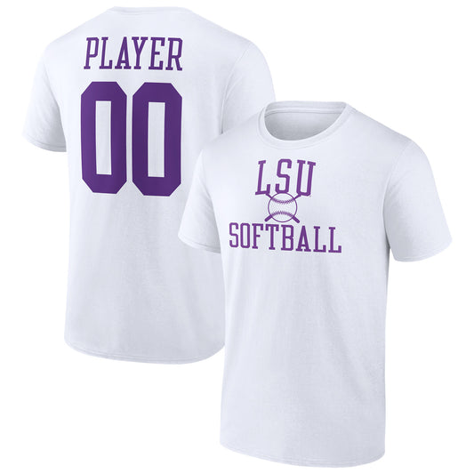 Men's  White LSU Tigers Softball Pick-A-Player NIL Gameday Tradition T-Shirt