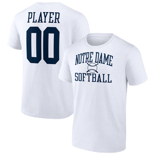 Men's  White Notre Dame Fighting Irish Softball Pick-A-Player NIL Gameday Tradition T-Shirt