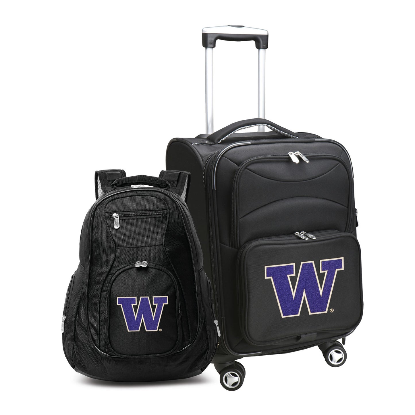 MOJO Black Washington Huskies Softside Carry-On & Backpack Set
