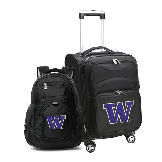 MOJO Black Washington Huskies Softside Carry-On & Backpack Set