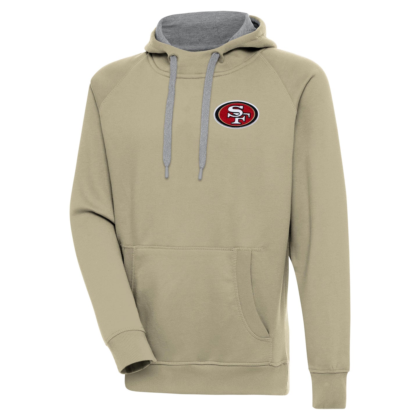 Men's Antigua  Khaki San Francisco 49ers  Victory Pullover Hoodie