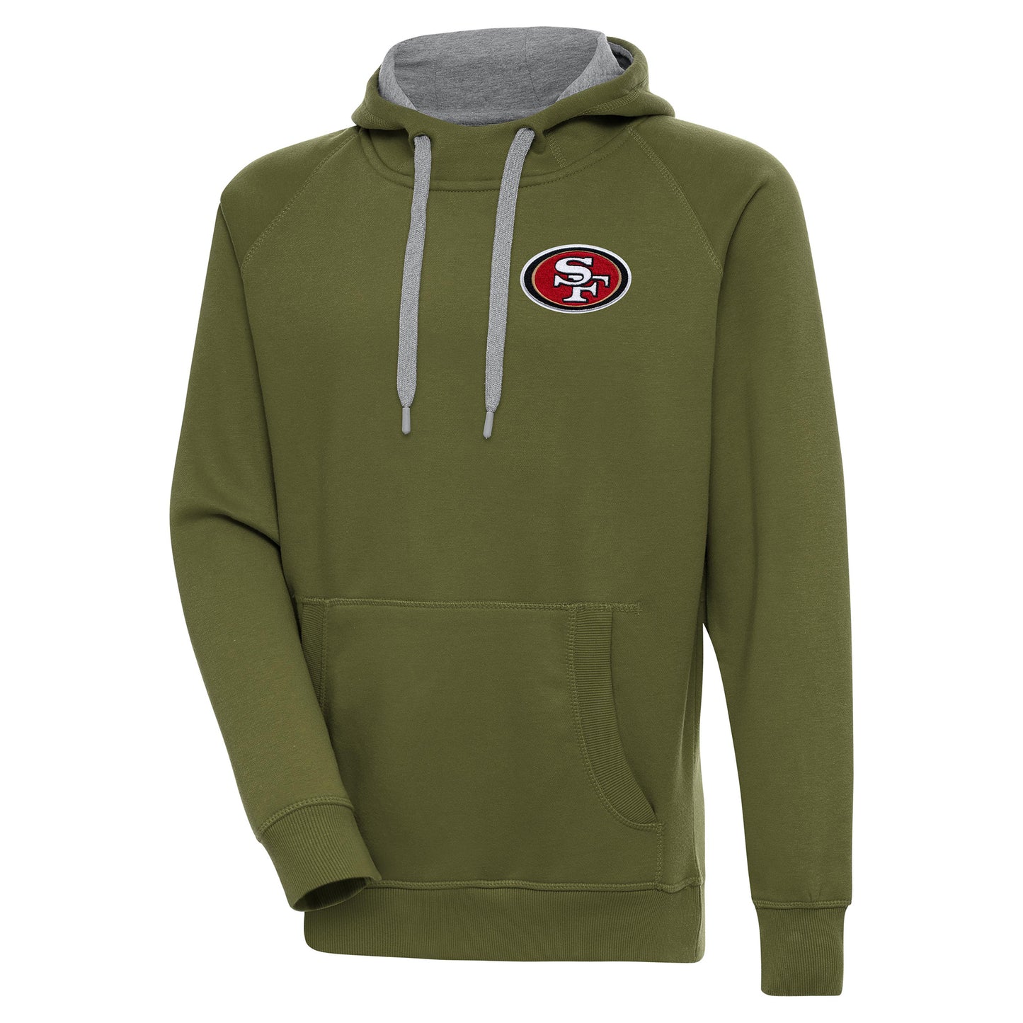 Men's Antigua  Olive San Francisco 49ers  Victory Pullover Hoodie