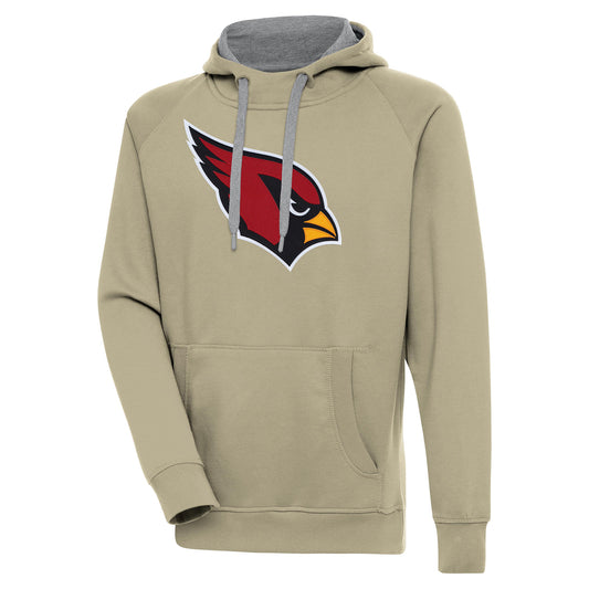 Men's Antigua  Khaki Arizona Cardinals Primary Logo Victory Pullover Hoodie