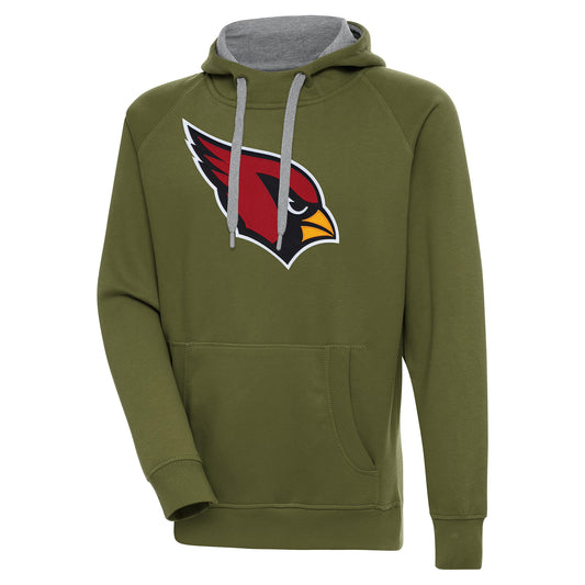 Men's Antigua  Olive Arizona Cardinals Primary Logo Victory Pullover Hoodie