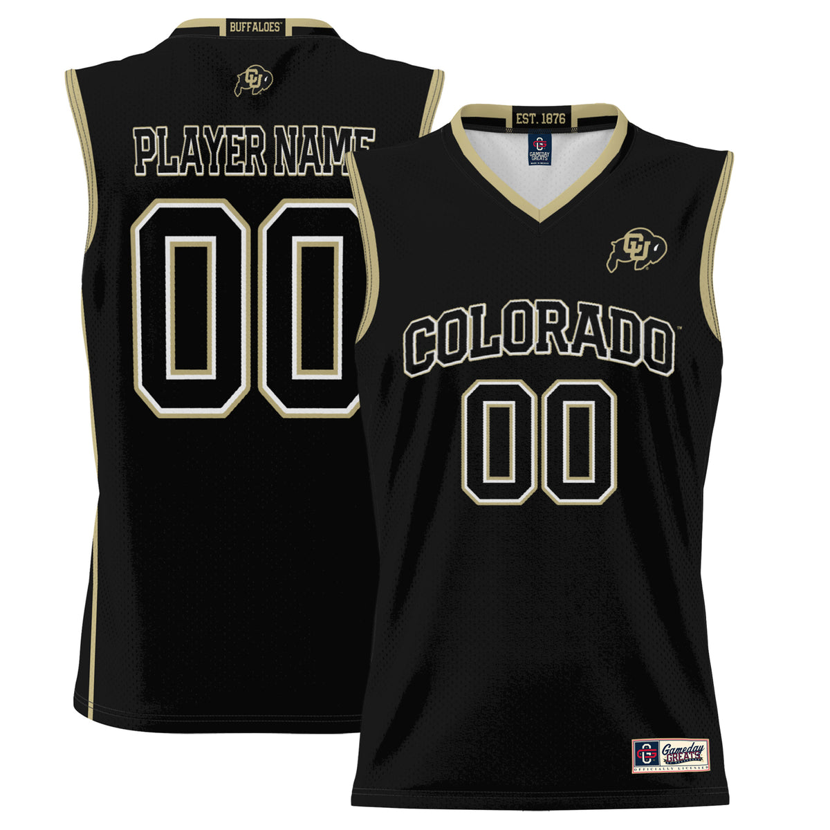 Youth GameDay Greats  Black Colorado Buffaloes NIL Pick-A-Player Lightweight Basketball Jersey
