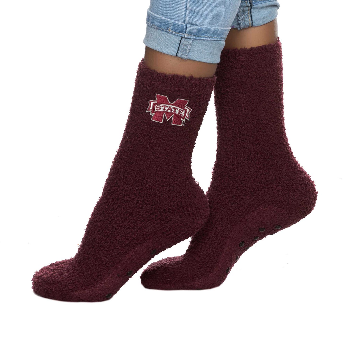Women's ZooZatz Mississippi State Bulldogs Fuzzy Team Crew Socks