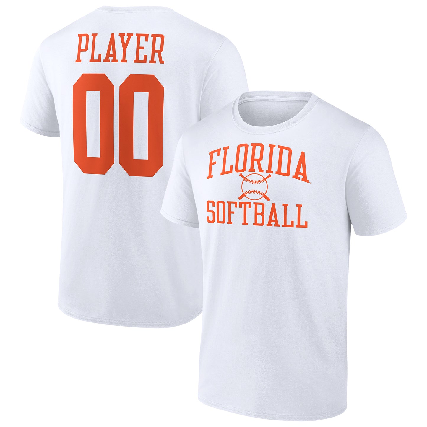 Men's  White Florida Gators Softball Pick-A-Player NIL Gameday Tradition T-Shirt