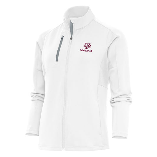 Women's Antigua  White Texas A&M Aggies Football Generation Full-Zip Jacket