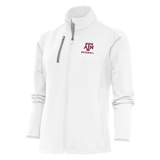 Women's Antigua  White Texas A&M Aggies Baseball Generation Full-Zip Jacket