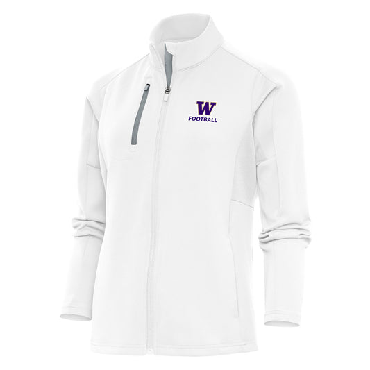 Women's Antigua  White Washington Huskies Football Generation Full-Zip Jacket