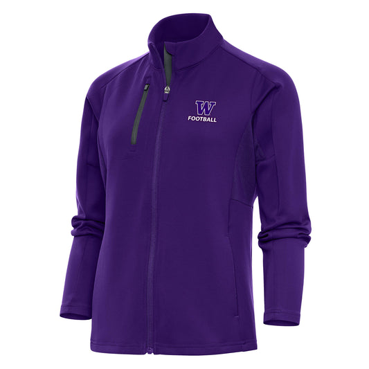 Women's Antigua  Purple Washington Huskies Football Generation Full-Zip Jacket