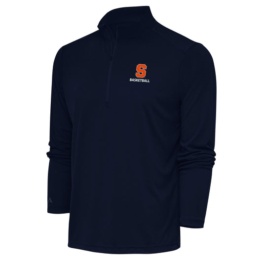 Women's Antigua  Navy Syracuse Orange Basketball Tribute Half-Zip Pullover Top