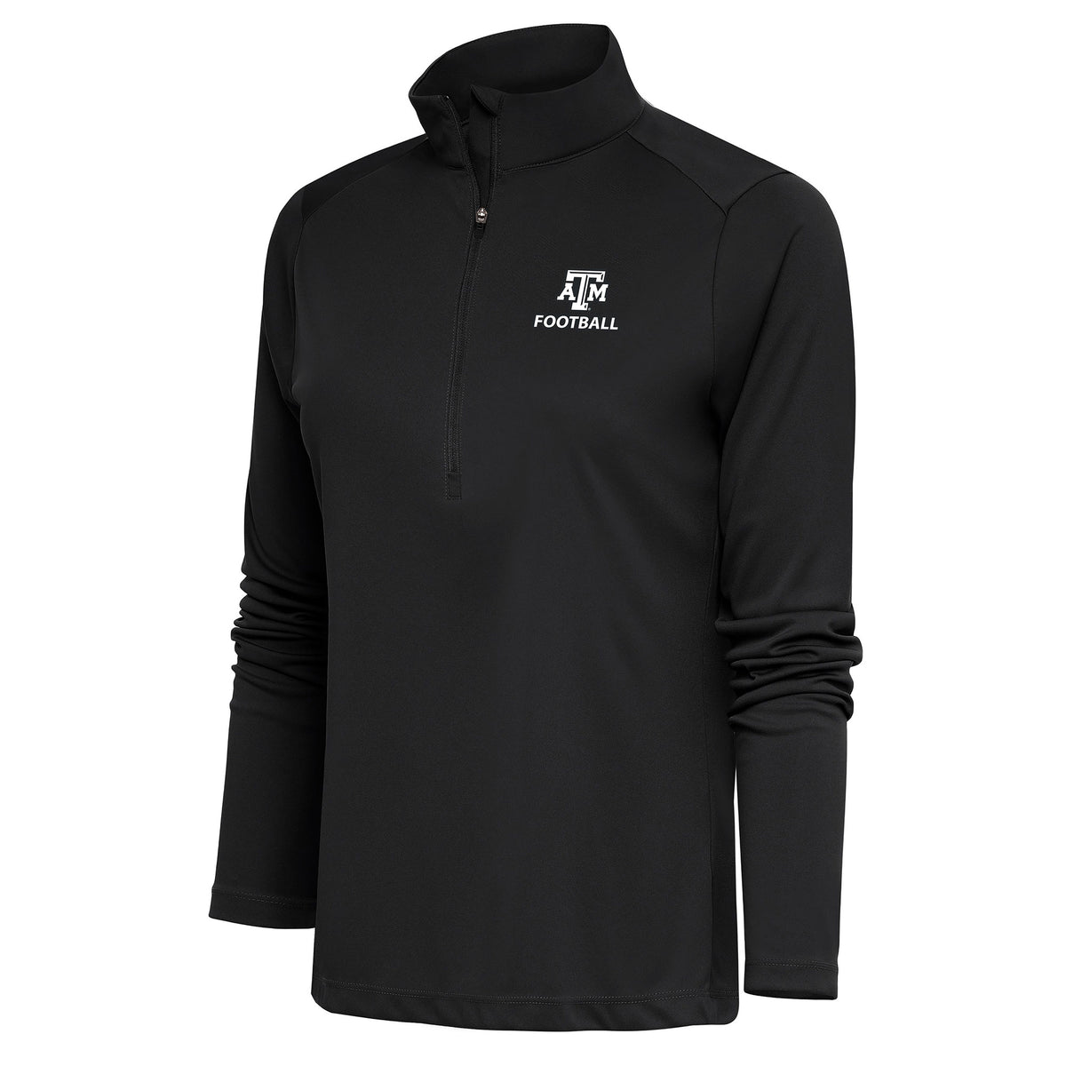 Women's Antigua  Charcoal Texas A&M Aggies Football Tribute Half-Zip Pullover Top