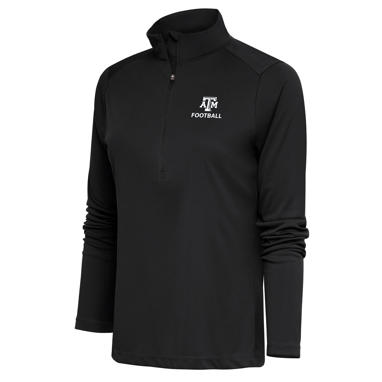 Women's Antigua  Charcoal Texas A&M Aggies Football Tribute Half-Zip Pullover Top