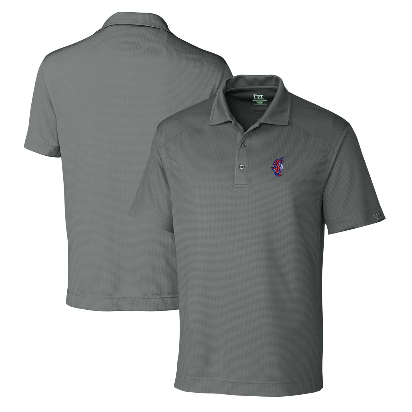 Men's Cutter & Buck Gray Florida Gators Swinging Gator DryTec Genre Textured Solid Polo