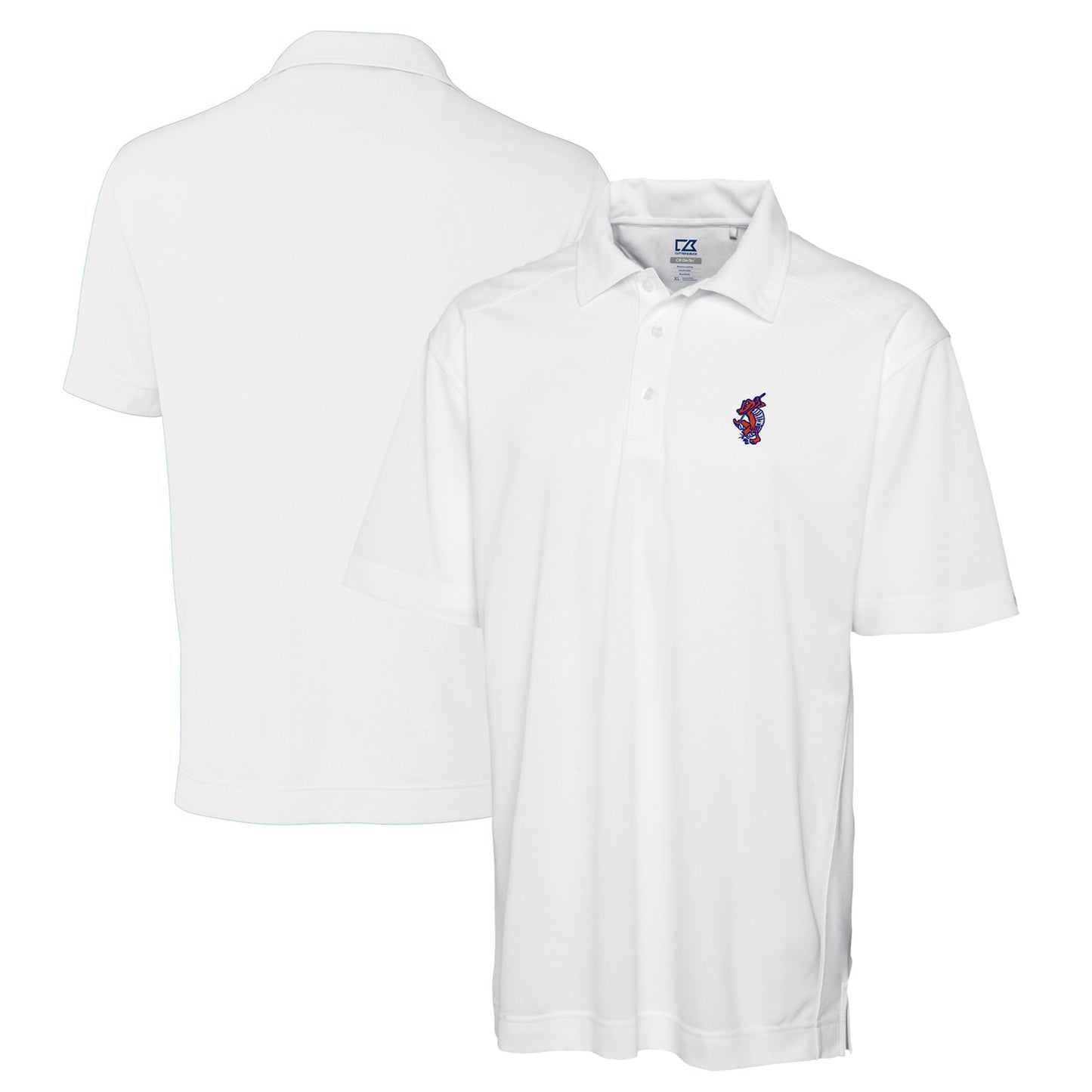 Men's Cutter & Buck White Florida Gators Swinging Gator DryTec Genre Textured Solid Polo