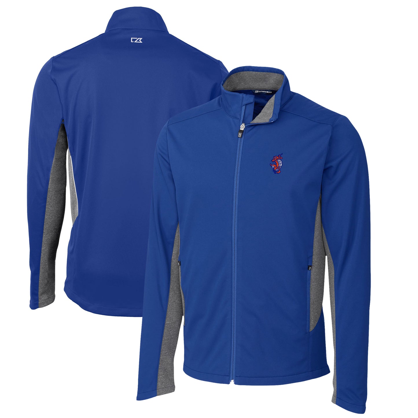 Men's Cutter & Buck Royal Florida Gators Swinging Gator Navigate Softshell Full-Zip Jacket