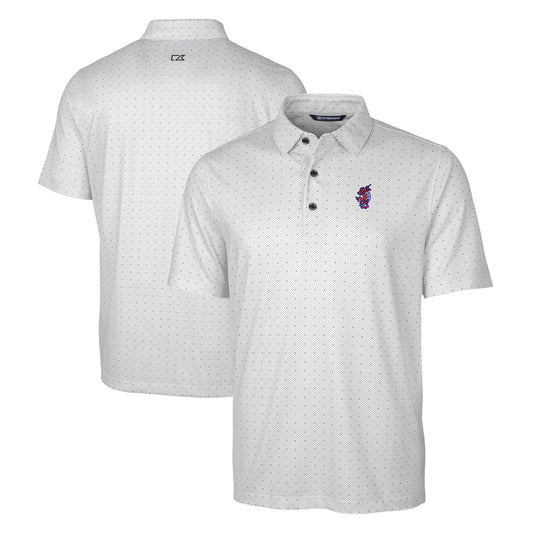 Men's Cutter & Buck Charcoal Florida Gators Swinging Gator Pike Double Dot Print Stretch Polo