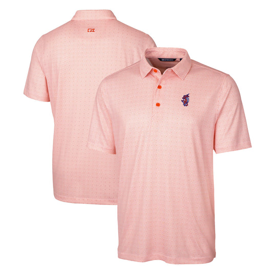 Men's Cutter & Buck Orange Florida Gators Swinging Gator Pike Double Dot Print Stretch Polo