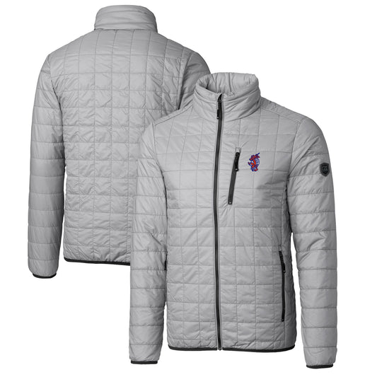 Men's Cutter & Buck Gray Florida Gators Swinging Gator Rainier PrimaLoft Eco Insulated Full-Zip Puffer Jacket