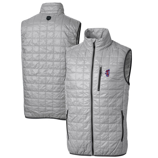Men's Cutter & Buck Gray Florida Gators Swinging Gator Rainier PrimaLoft Eco Insulated Full-Zip Puffer Vest