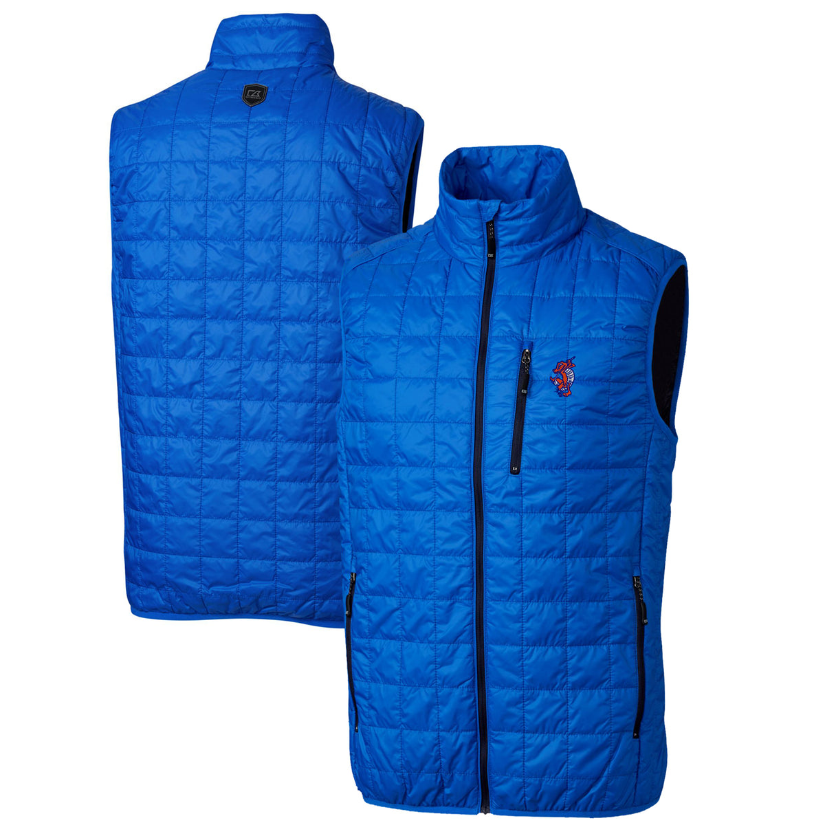 Men's Cutter & Buck Royal Florida Gators Swinging Gator Rainier PrimaLoft Eco Insulated Full-Zip Puffer Vest