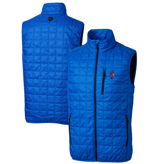 Men's Cutter & Buck Royal Florida Gators Swinging Gator Rainier PrimaLoft Eco Insulated Full-Zip Puffer Vest