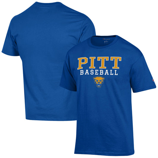 Men's Champion  Royal Pitt Panthers Baseball Stack T-Shirt