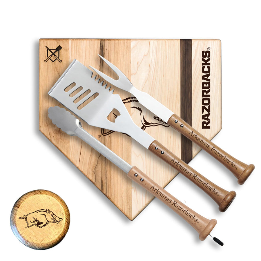 Baseball BBQ  Arkansas Razorbacks 12" Silver Slugger Combo Set