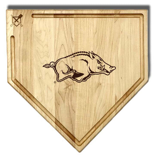 Baseball BBQ  Arkansas Razorbacks 17" x 17" Home Plate Cutting Board With Trough