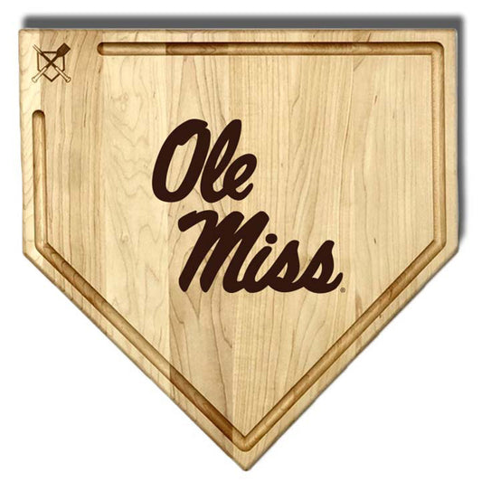 Baseball BBQ  Ole Miss Rebels 17" x 17" Home Plate Cutting Board With Trough