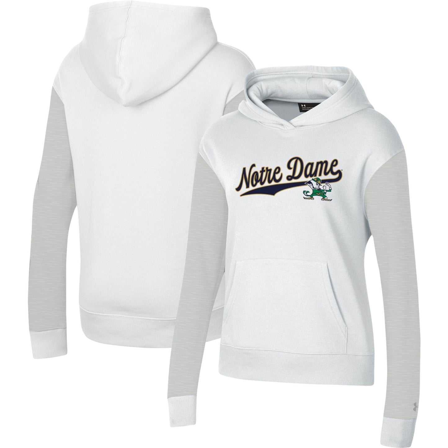 Women's Under Armour White Notre Dame Fighting Irish All Day Pullover Hoodie