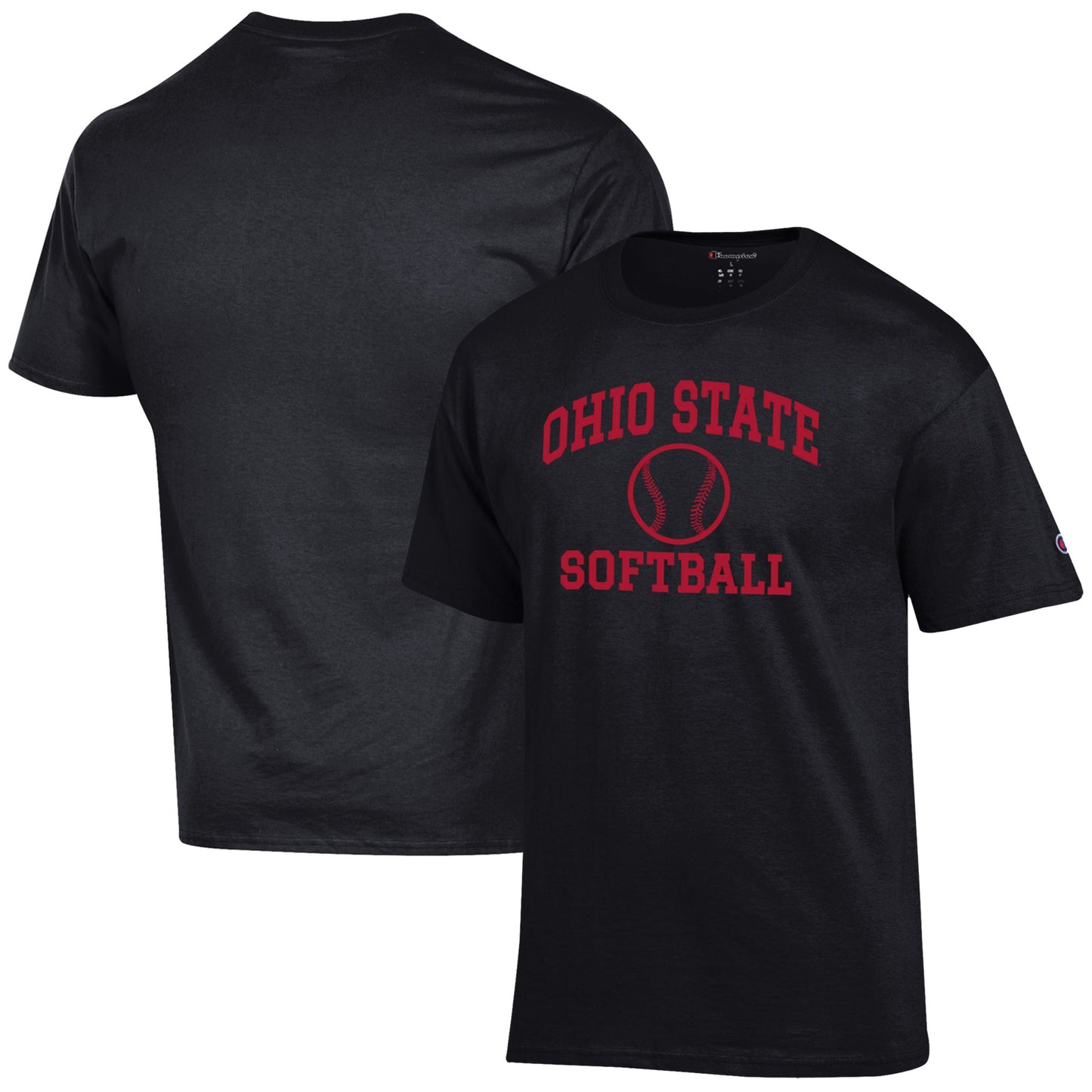 Men's Champion  Black Ohio State Buckeyes Softball Icon T-Shirt