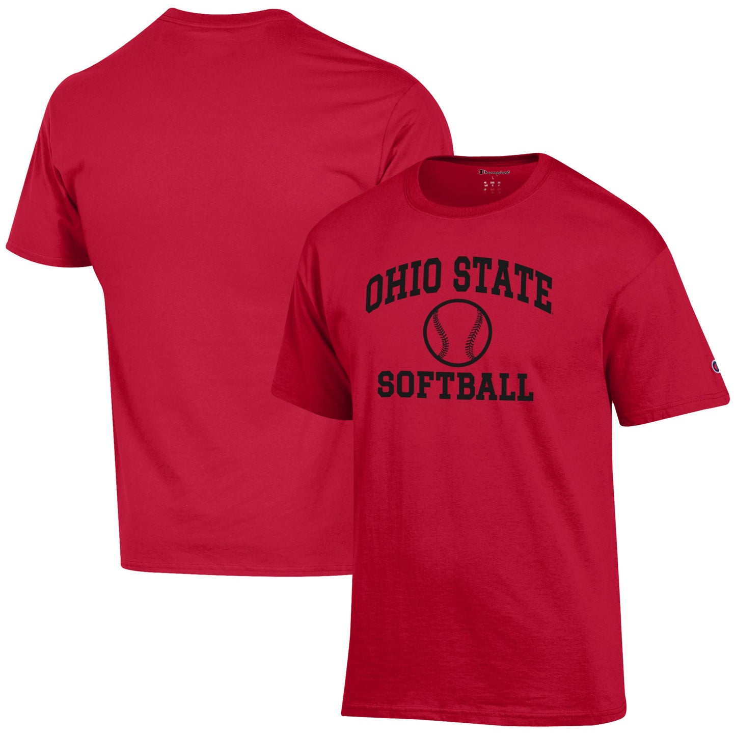 Men's Champion  Scarlet Ohio State Buckeyes Softball Icon T-Shirt