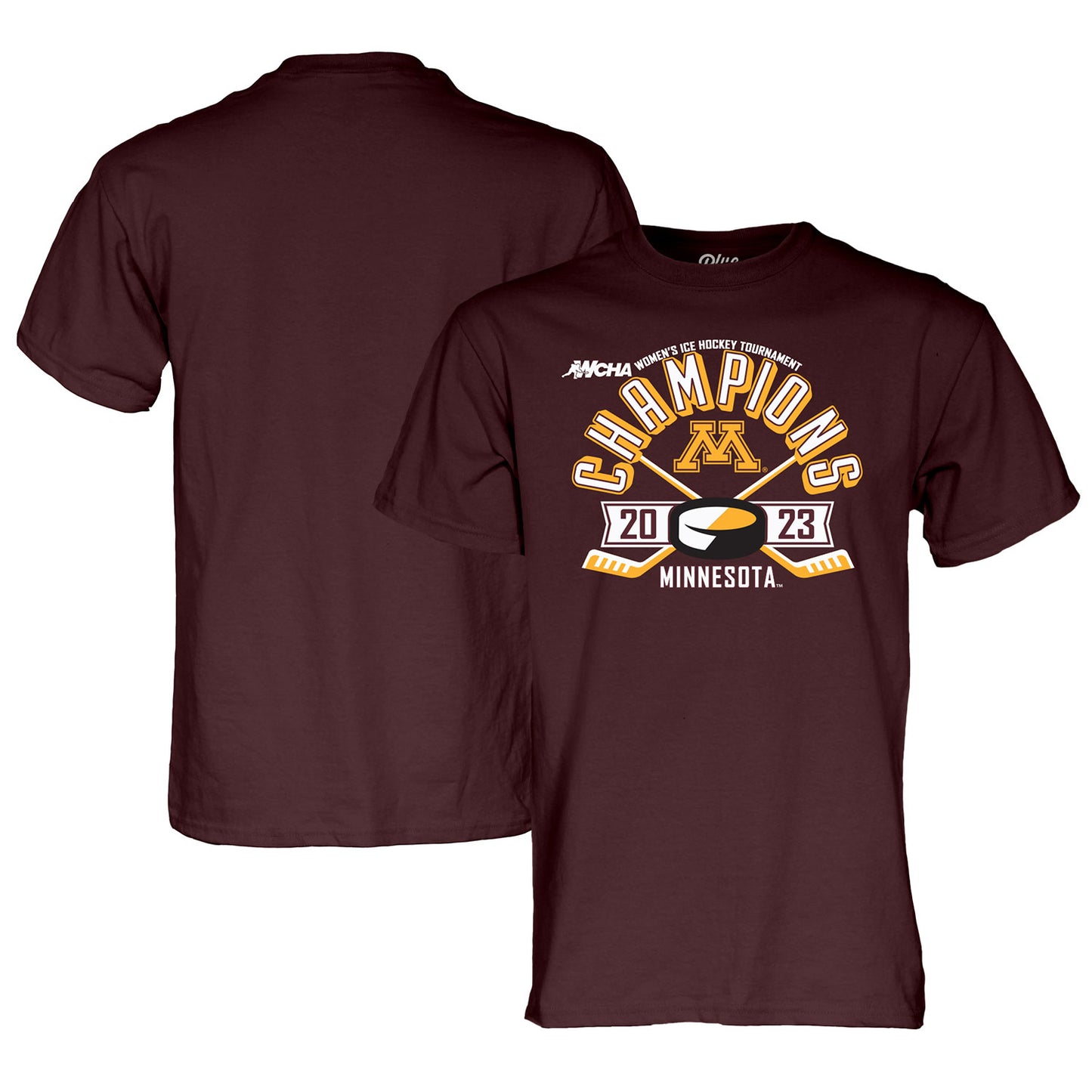 Men's Blue 84 Maroon Minnesota Golden Gophers 2023 WCHA Women's Ice Hockey Tournament Champions T-Shirt