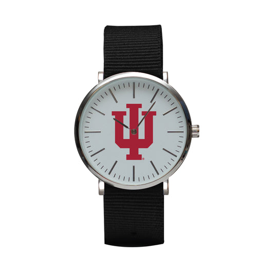 Black Indiana Hoosiers Stitch Nylon Strap Watch