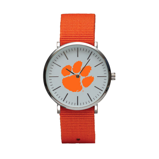 Orange Clemson Tigers Stitch Nylon Strap Watch