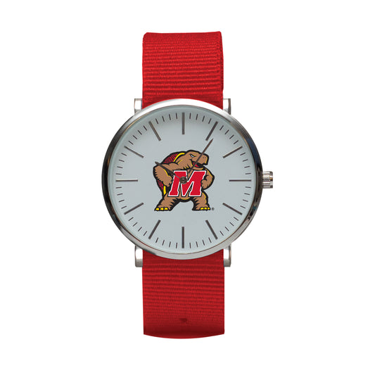 Red Maryland Terrapins Stitch Nylon Strap Watch