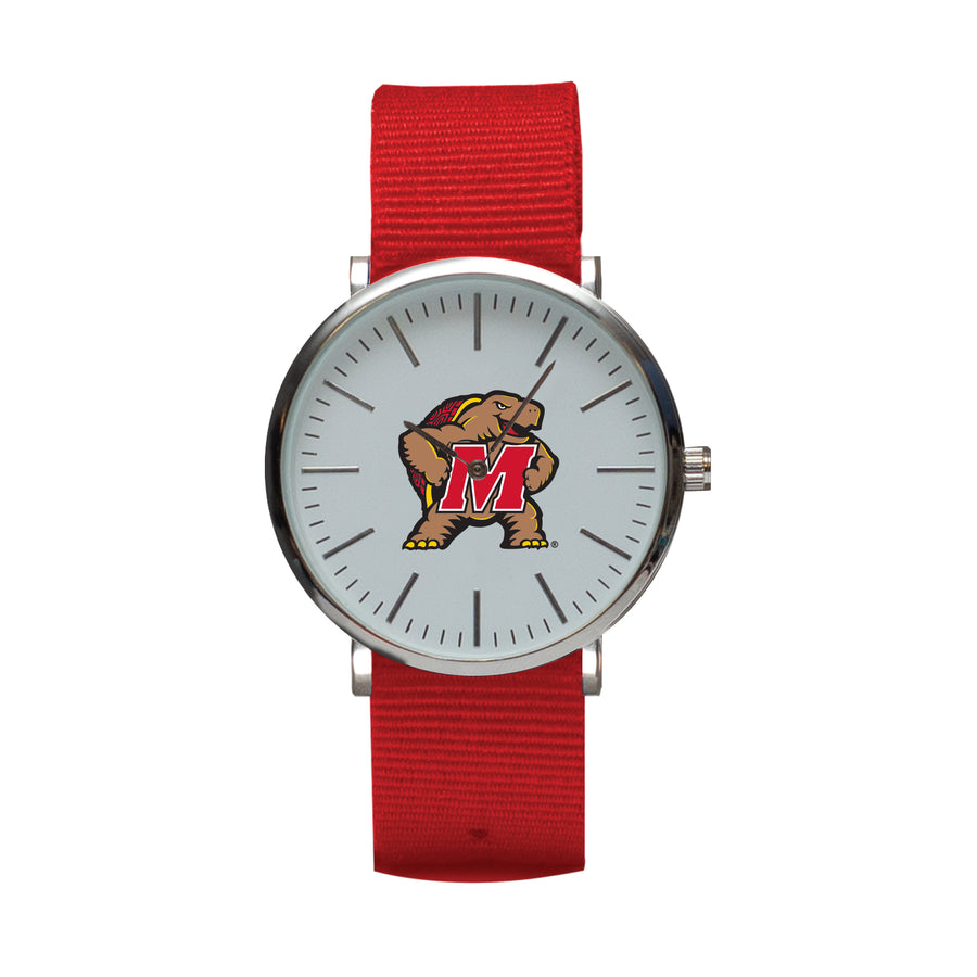 Red Maryland Terrapins Stitch Nylon Strap Watch