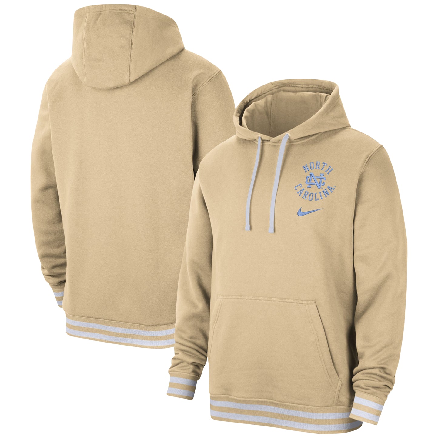 Men's Nike  Tan North Carolina Tar Heels Campus Retro Fleece Pullover Hoodie
